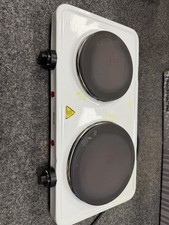 Quest Double Electric Hob Hot Plate 3 pin Plug Portable Table Top Stove 2500W