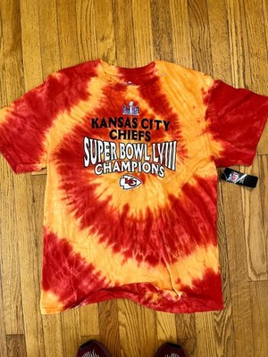 Kansas City Chiefs Super Bowl LVIII Champs Men s Medium Tie-dye Majestic Threads