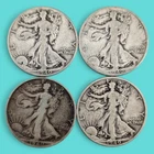 Lot of 4 Walking Liberty Half Dollars 90% Silver 900 48.9g all 1940 American B2