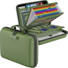 Fireproof File Organizer with Lock,Hard-Shell Case Fireproof Document Box..