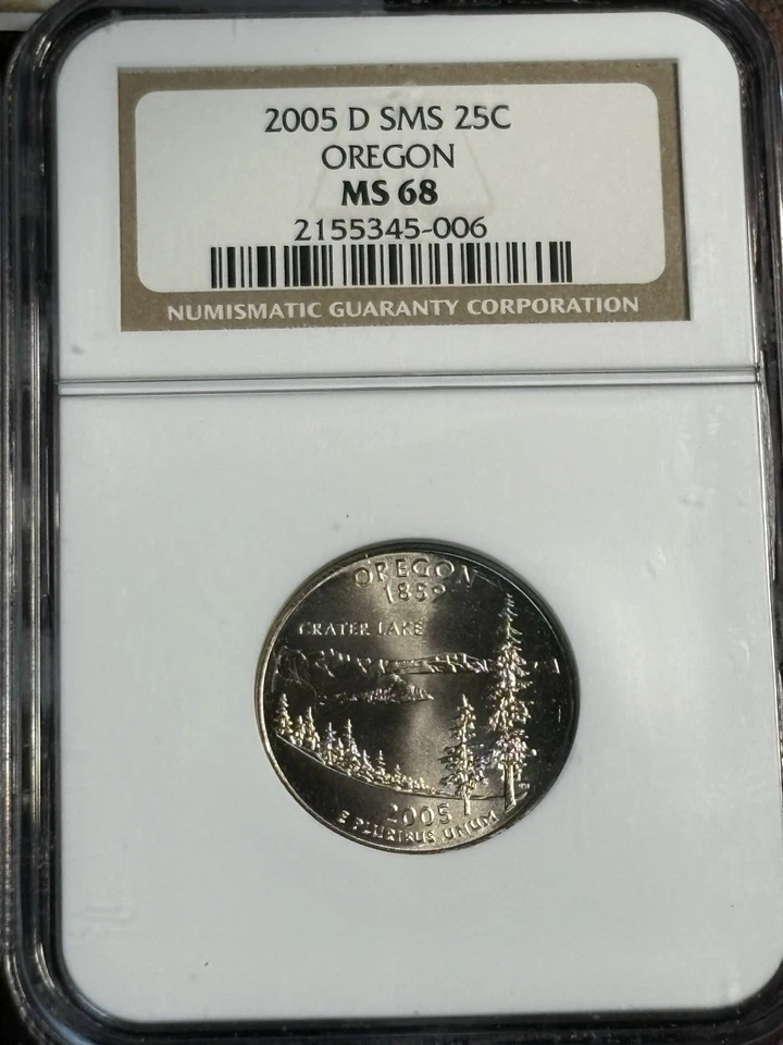 Oregon 2 Coin NGC SMS Set 2005P MS67 & 2005D MS68 Scarce in Condition! CQ06 - Image 3 of 4