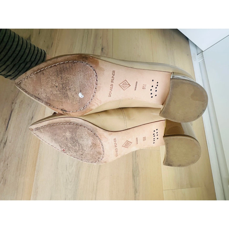 Tacones Donald Pliner charol con joyas talla 9 puntas punta ocasión especial desnudo Foto 3 de 4