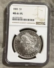 1883 P Morgan Silver Dollar MS 61 PL NGC