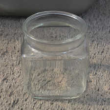 Clear Square Glass Jar w/ Lid, Wide Mouth, Classic Food/Kitchen Canister