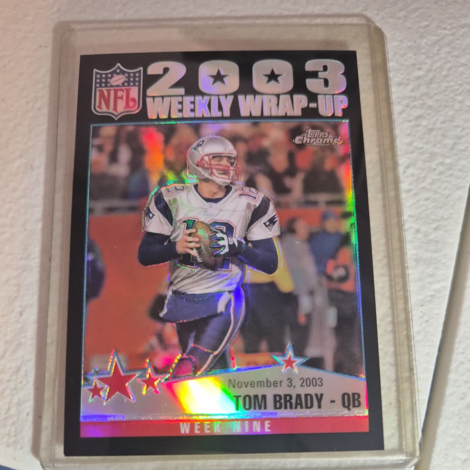 2004 Topps Chrome - Weekly Wrap-Up Tom Brady #154 Black Refractor /100 Authentic