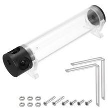 Cylinder Water Cooling Tank Reservoir G1/4 Thread 50mm x 275mm 1 in 2 Out