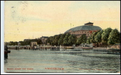 AMSTERDAM Holland Briefkaart Amstel met sluizen um 1910 alte Postkarte
