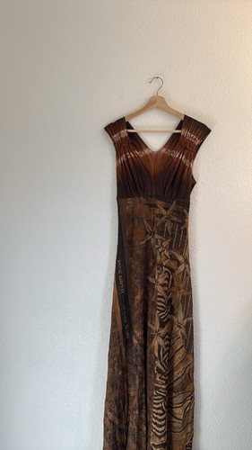 Legatte Jeans Y2k Tropical Maxi Dress Sz M Pre Owned - Picture 13 of 14