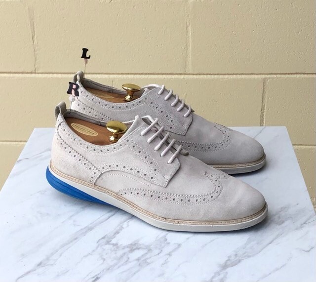 Cole Haan Grand Evolution Wingtip Pumice Stone Suede Oxford 