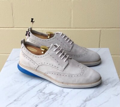 Cole Haan Grand Evolution Wingtip Pumice Stone Suede Oxford 