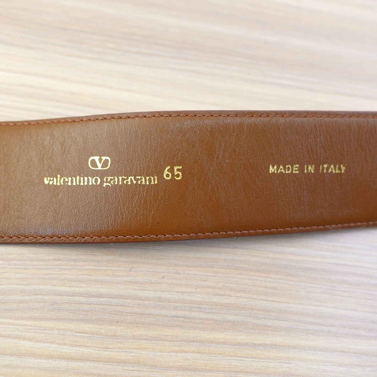 Valentino Garavani Belt Womens 65 26 XS Brown Gold Tone Snap  display picture 2