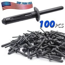 100x Plastic Nylon Rivets Set Car Bumper Fender For Auto Plastic Retainer Clips
