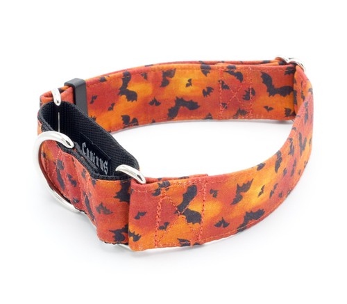 Orange Bats Dog Collar 3/4" - 2" Widths Halloween spooky collar - 第 3/12 張圖片