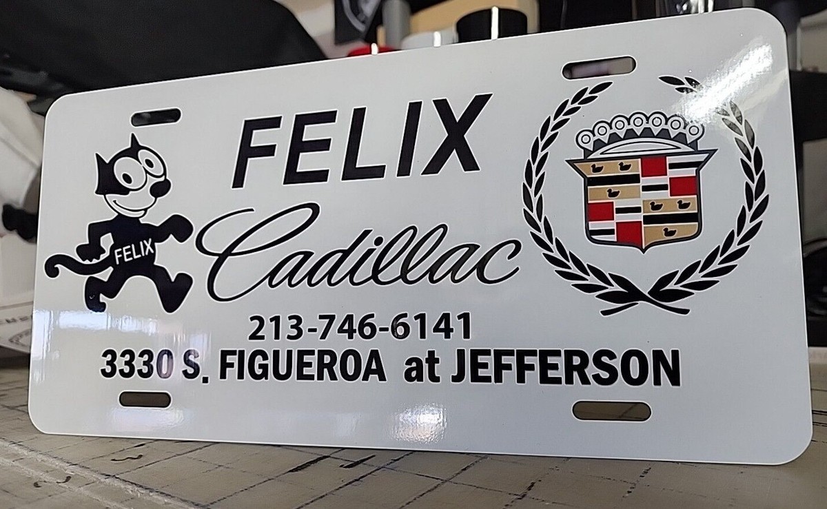 Felix the Cat Cadillac License Aluminum Plate Insert Lowrider  