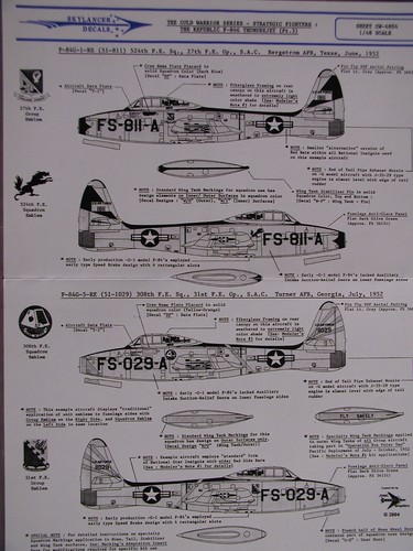 1/48 Skylancer Decals REPUBLIC F-84G THUNDERJET: Colorful schemes, *Nose Art OOP - Picture 2 of 6