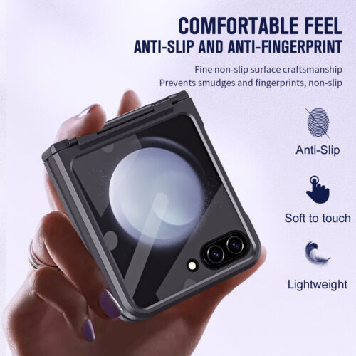 Custodia protezione schermo vetro per Samsung Galaxy Z Flip 6 5 4 cerniera antiurto - Foto 6 di 67