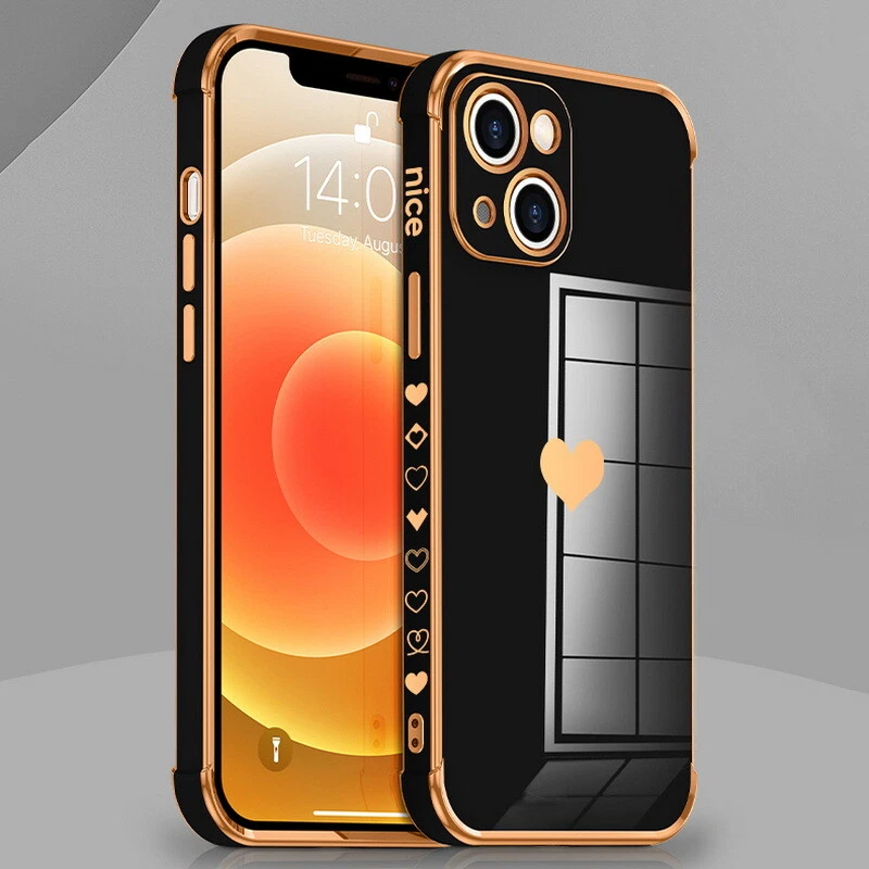 Cute Heart Shockproof Soft Phone Case for iPhone 16 Pro Max 15 14 13 12 11