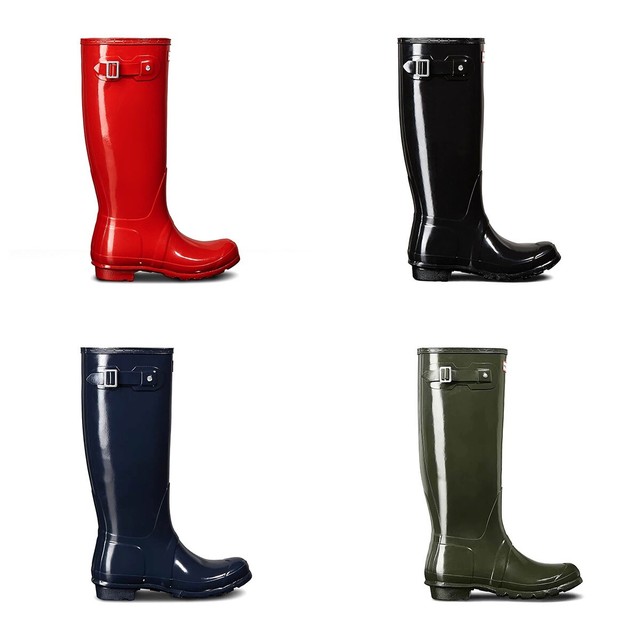 hunter tall gloss rain boots sale
