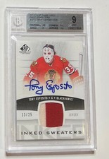 2013-14 SP Game Used Inked Sweaters #STE Tony Esposito 13/25 Beckett 9 MT SIGNED