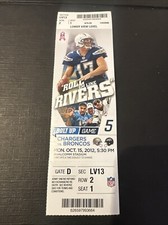 24-0 BRONCOS COMEBACK! 2012 NFL DENVER BRONCOS @ CHARGERS FULL FOOTBALL TICKET  