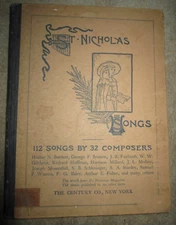 Vtg HC, St. Nicholas Songs, 112 songs by 32 composers, St Nicholas Magazine 1885