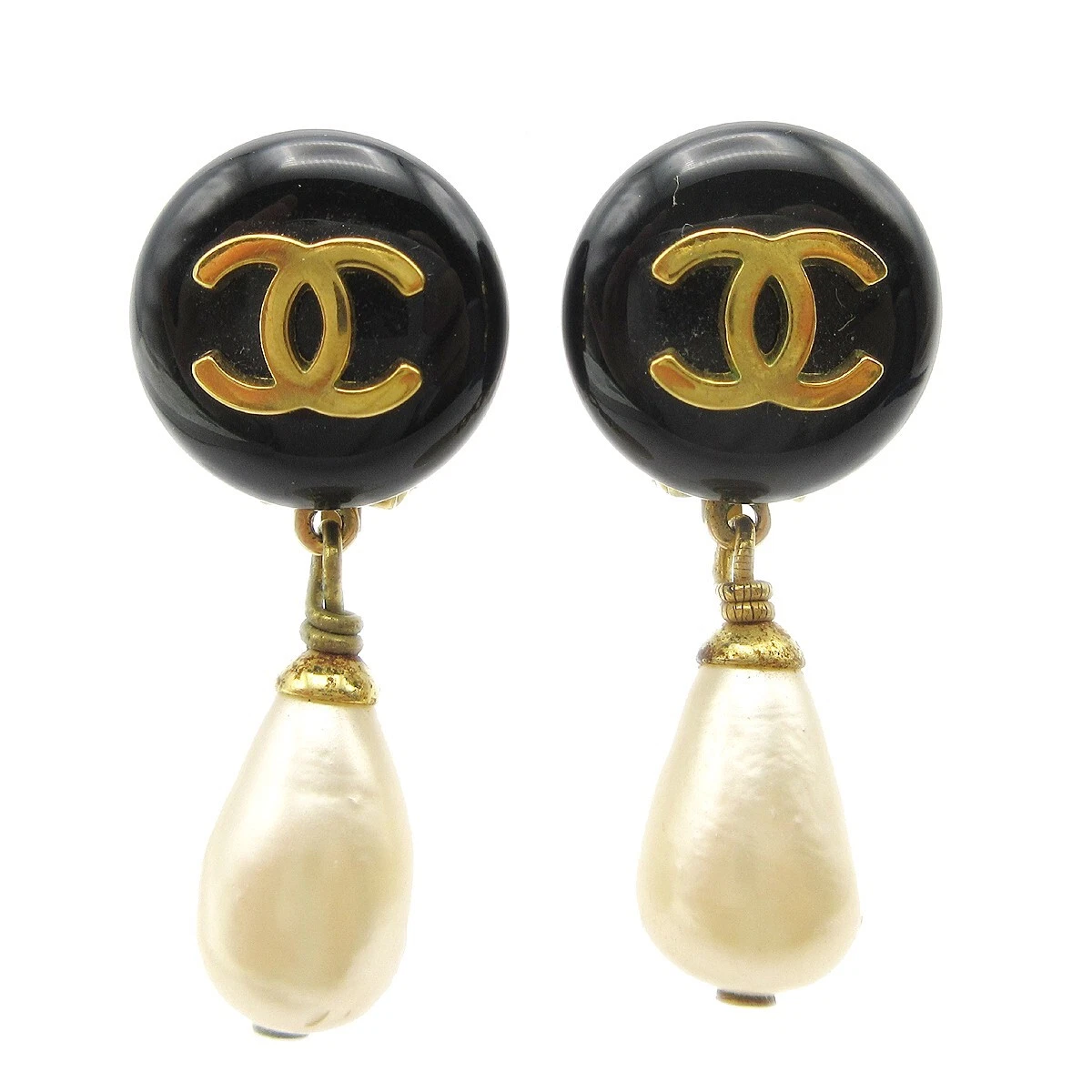 CHANEL Black Pearl Fashion Earrings for sale | eBay