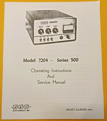 OMS-ABC-500 Plus =Contex 7204 Tube Linear Amplifier Operation Manual & Schematic