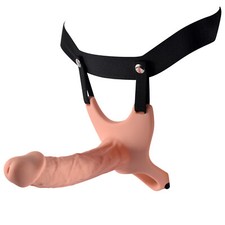 Strap On Hollow Dildo Extended Penis Sleeve Sex Toys for Men Women G-Spot Vagina