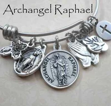 Archangel Raphael Bangle Patron Saint of the Blind, Nurses, Lovers, Mentally Ill