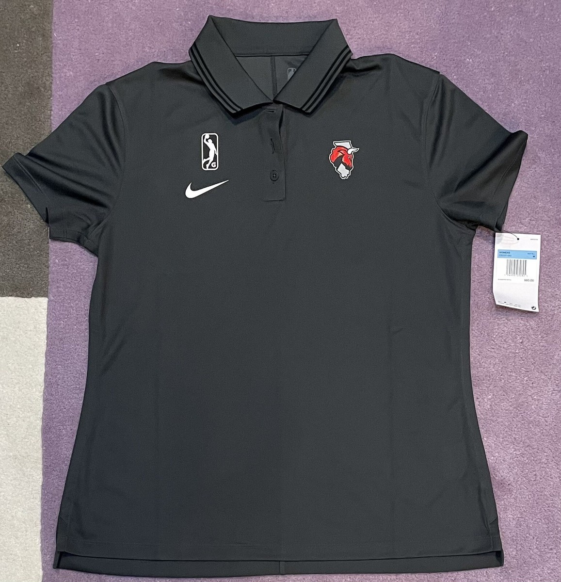 NWT Nike Dri-Fit NBA G-League Windy City Bulls Gray Coach's Polo