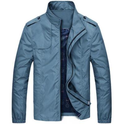Men's Jackets Casual Solid Color Stand Collar Slim Zipper Plus