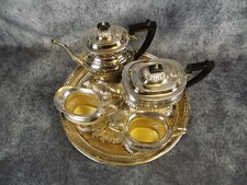 Silver plated tea set.