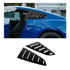 Car Rear Side Window Blinds Quarter Louver Cover For Ford Mustang 2015+ Black