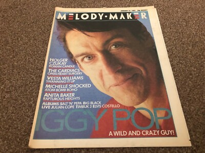 MEL03 ADVERT/PICTURE 15X12 MELODY MAKER COVER PAGE 31/1/1987 IGGY POP