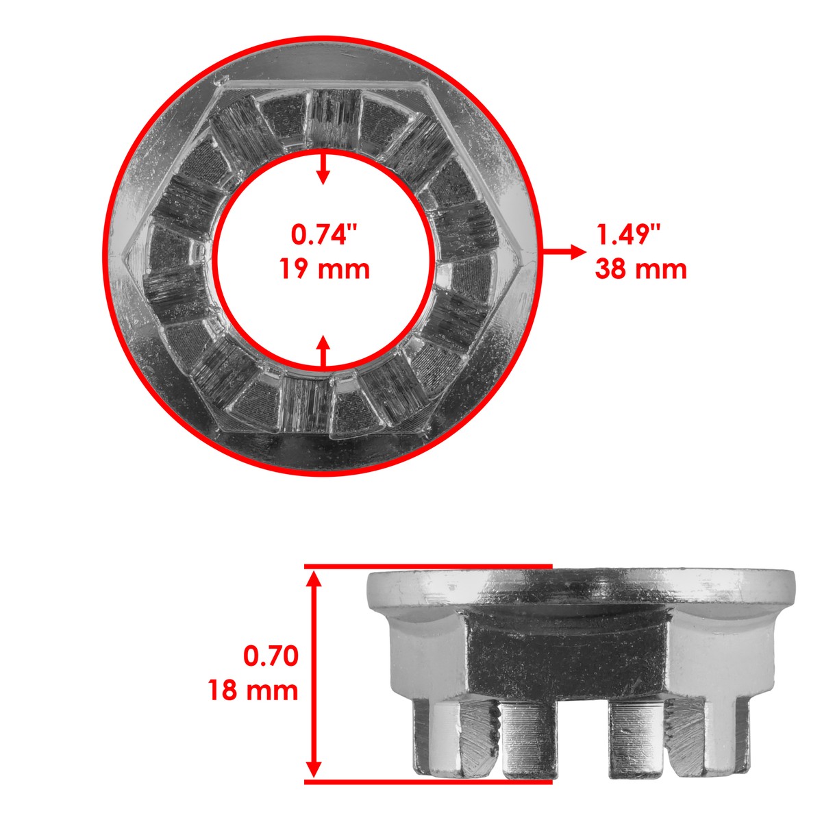 Set of 2 Rear Axle Nuts W/Pin For Honda TRX420FM TRX420FPM Rancher