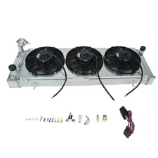 For 91-01 Jeep Cherokee XJ/Comanche Aluminum Radiator + 9" Shroud Fan Relay Kit