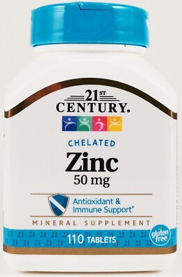 21st Century Chelated ZINC Mineral Supplement  50 mg 110 Tablets EXP: 09/2027