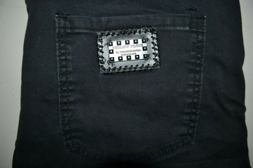 Philipp Plein Men's Skinny Moto Style Biker Black Denim Jeans Sz 38x31 - Picture 2 of 11