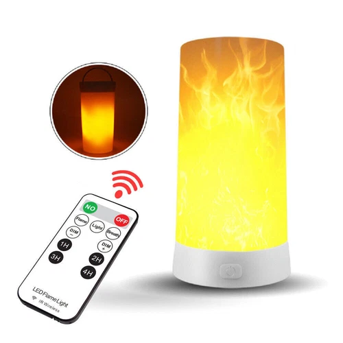 USB LED Flamme Licht Nachtlicht Fackel Feuer Lampe Flackernde Flammenlicht** - Bild 1 von 16