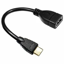 Mini HDMI Male to HDMI Female Converter Adapter Cable Cord 1080P HDTV Connector