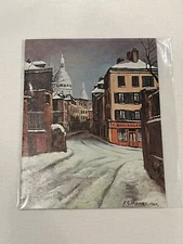 CONOCO 1960s GIVEAWAY Fine Art Print Rue Norvins By P. G. Hubert  1967