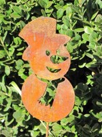 Edelrost Gartenstecker Schneemann Beet Topfstecker Garten Metall Winter Deko