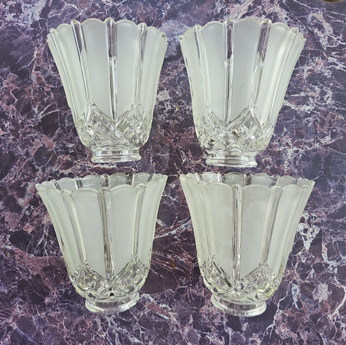 Ceiling Fan Glass Light Shade Frosted Scallop Edge Diamond Shaped Clear Top - Picture 4 of 12