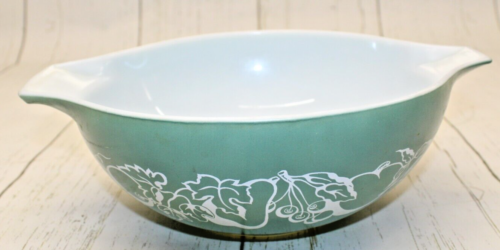 Vintage 60's Pyrex Promotional 4 QT Fruit Salad Cinderella Bowl 444 Green