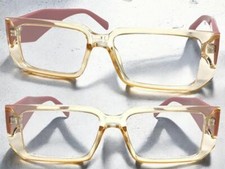 Women's Classy Modern Contemporary Clear Lens EYE GLASSES Thick Champagne Frame