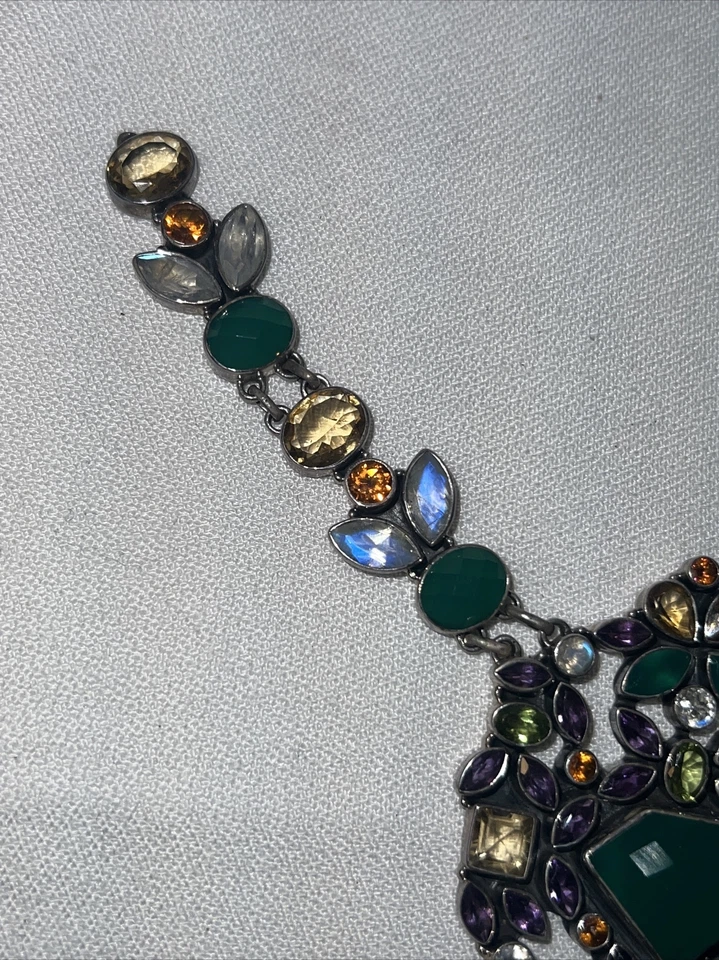 NICKY BUTLER RAJ Limited 48/400 Multi Gemstone NB Necklace 925 Sterling Silver - Image 3 of 4