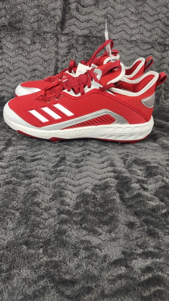 Botines de béisbol Adidas Ironskin Icon 6 de metal rojos/blancos EG6550 (NUEVOS CON ETIQUETAS) talla 8 Foto 2 de 4