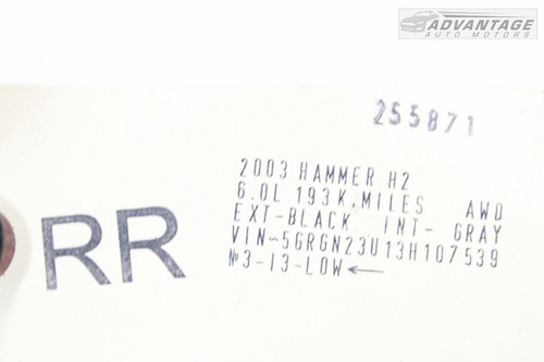 2003-2007 HUMMER H2 REAR RIGHT SIDE DOOR PANEL LOCK LATCH ACTUATOR OEM - Picture 7 of 7