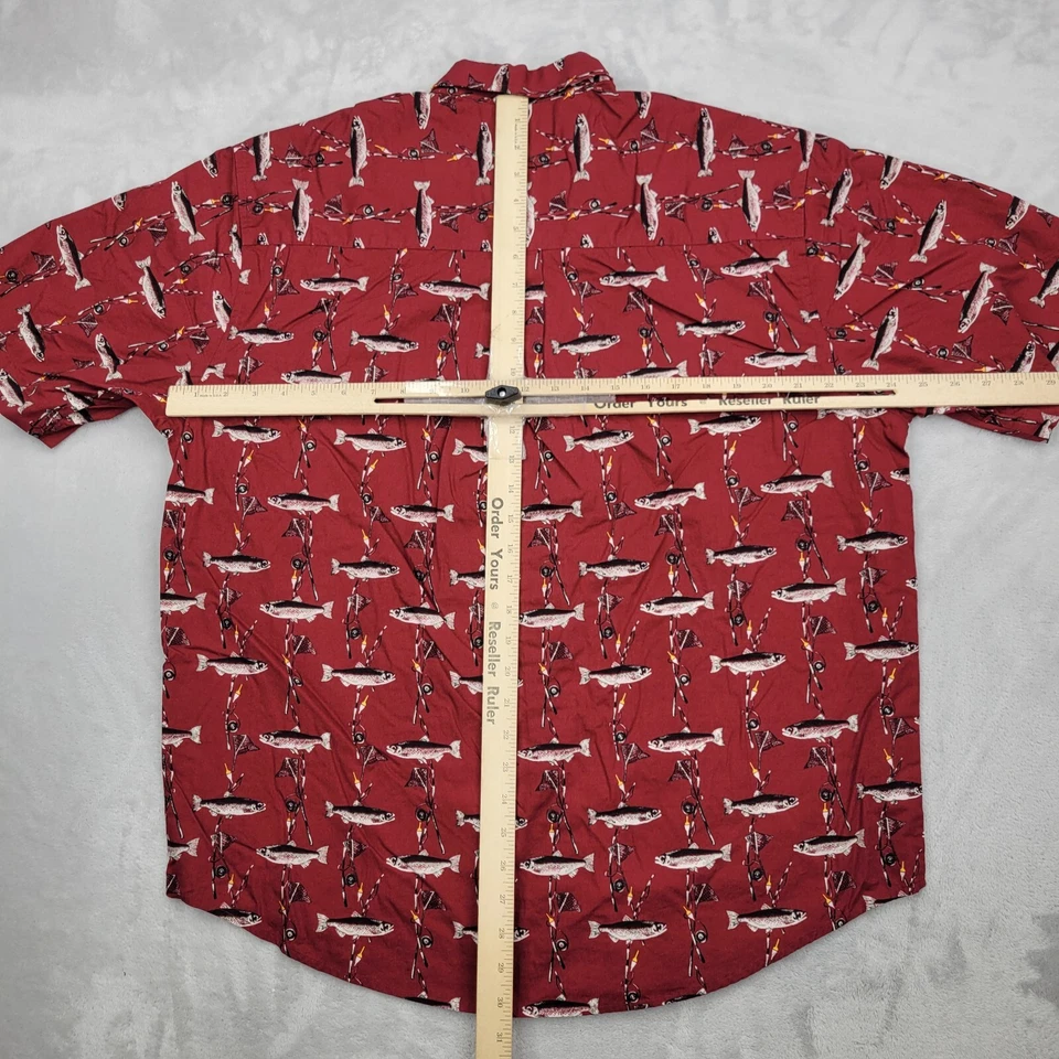 Camisa Edición Natural Para Hombres Grande Hula Tiki Luau Pesca con Mosca Pescador Trucha Adulto L Foto 4 de 4