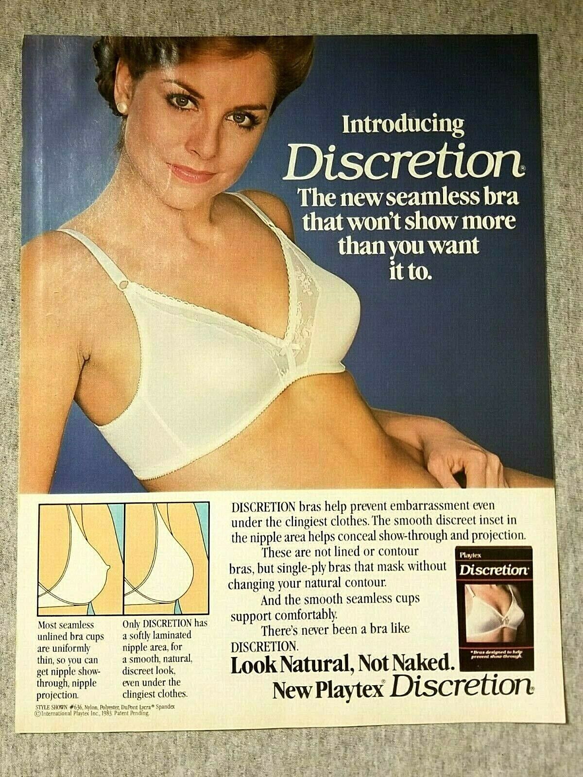 1984 Magazine Advertisement Page Playtex Discretion Seamless Bra